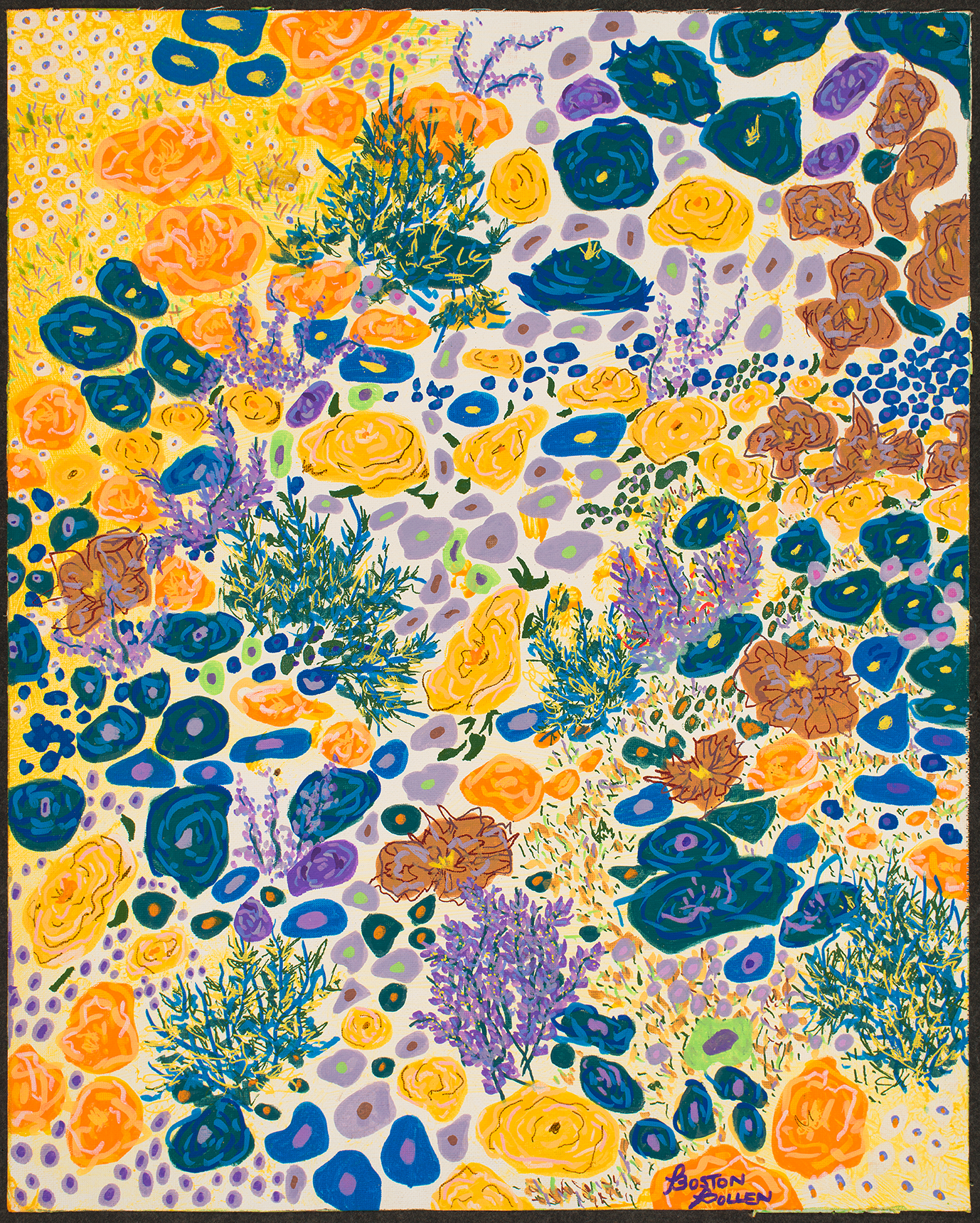 Colorful abstract artwork of Oregan floral patterns by Pollen rice (@BostonPollen)