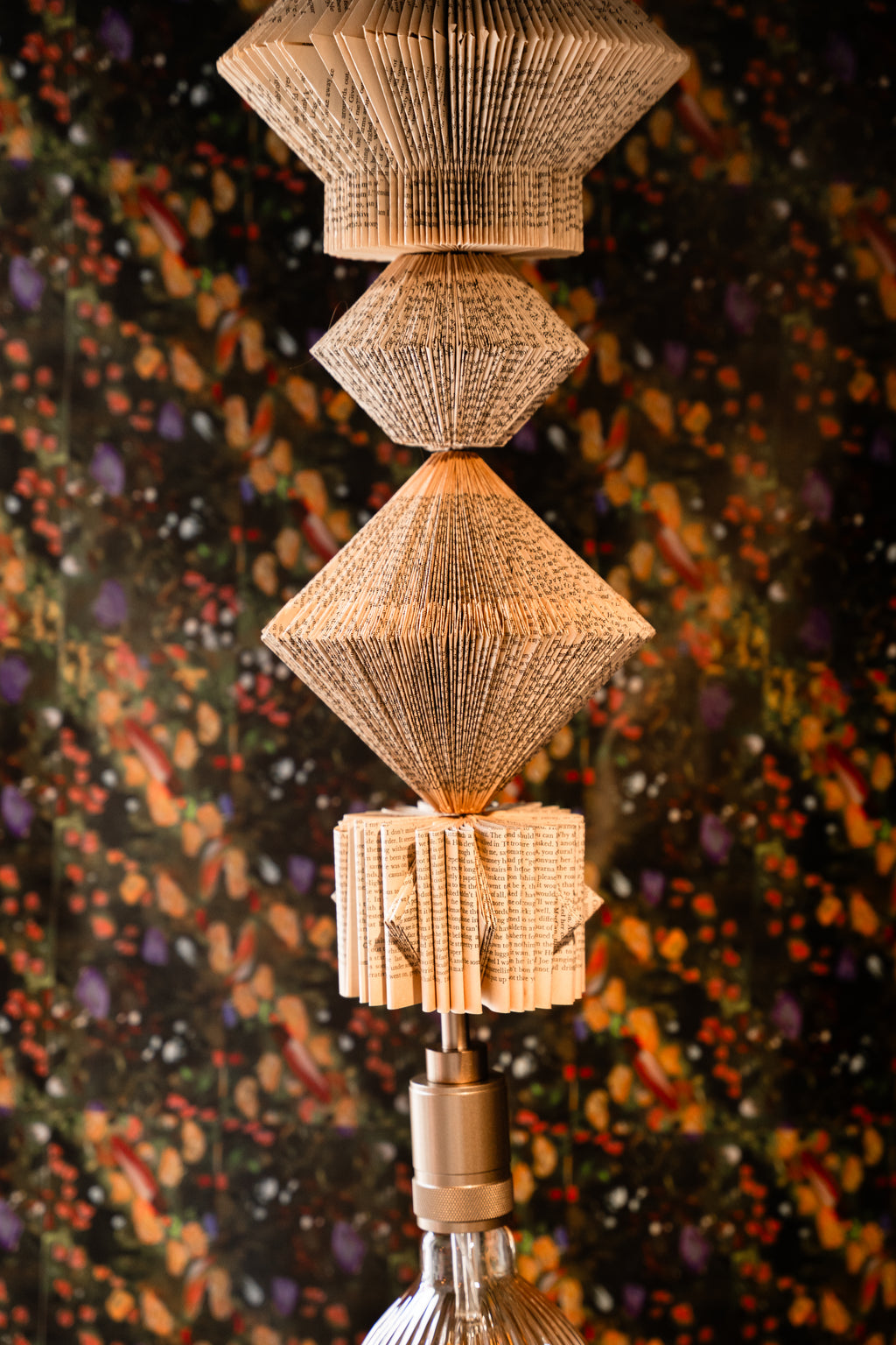 "I live in peace" hand crafted pendant light by Pollen Price (@BostonPollen), photographed by Brayan Mesa.
