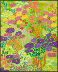 Colorful abstract artwork of Oregan flowers and plants by Pollen Price (@BostonPollen)